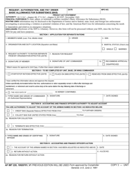AF IMT Form 220 Request, Authorization, and Pay Order Basic Allowance for Subsistence (BAS), Page 4