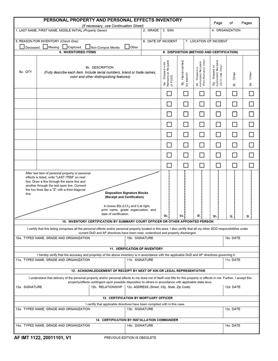 AF IMT Form 1122 Fill Out, Sign Online and Download Fillable PDF Templateroller