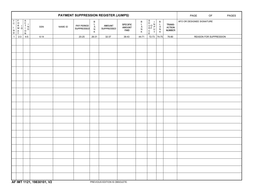 AF IMT Form 1121  Printable Pdf