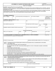 AF IMT Form 1168 Statement of Suspect/Witness/Complainant