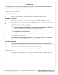 AF Form 1160 Military Retirement Actions, Page 2