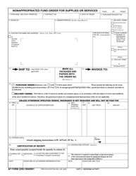AF Form 2209 Nonappropriated Fund Order for Supplies or Services, Page 2
