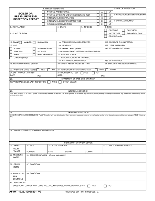 AF IMT Form 1222  Printable Pdf