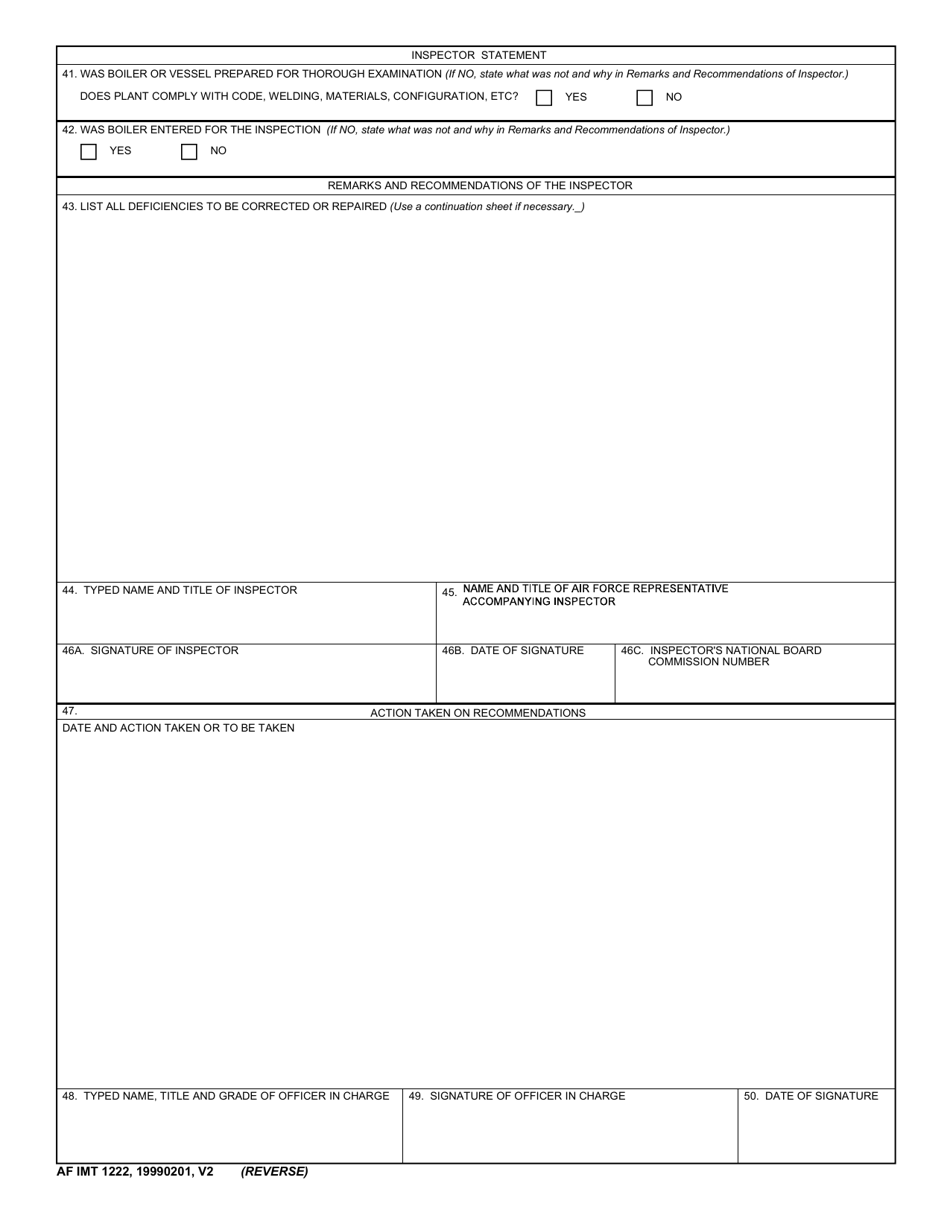 AF IMT Form 1222 - Fill Out, Sign Online and Download Fillable PDF ...