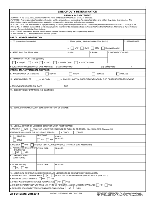 AF Form 348 Fill Out Sign Online And Download Fillable PDF