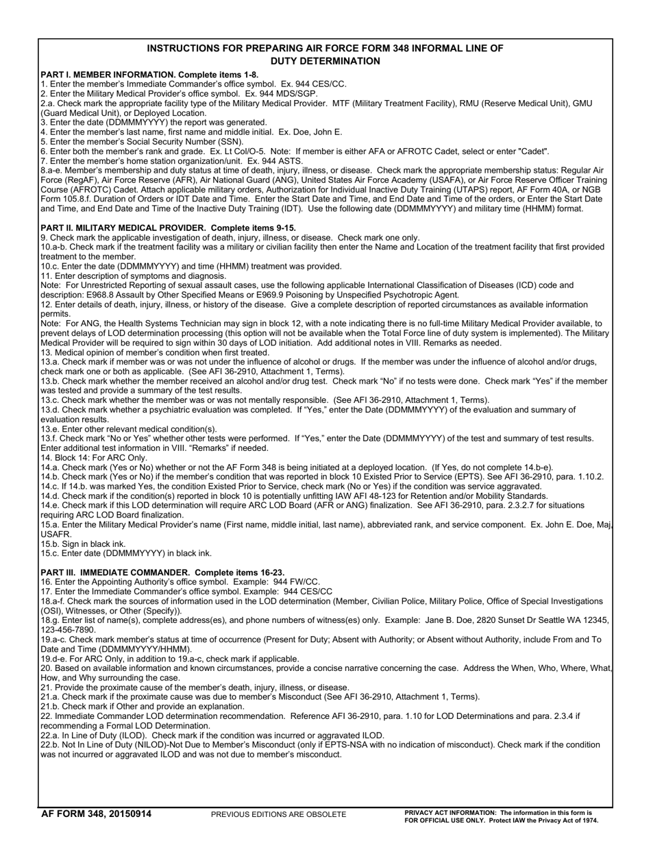 AF Form 348 Line of Duty Determination, Page 4