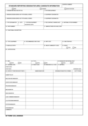 Document preview: AF Form 1230 Standard Reporting Designator (Srd) Candidate Information