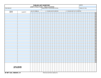 Document preview: AF IMT Form 1234 Fueling Unit Inventory