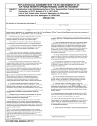 AF Form 1268 Application and Agreement for the Establishment of an Air Force Reserve Officer Training Corps Detachment
