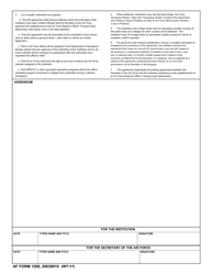 AF Form 1268 Application and Agreement for the Establishment of an Air Force Reserve Officer Training Corps Detachment, Page 2