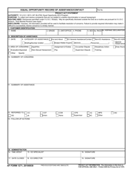 Document preview: AF Form 1271 Equal Opportunity Record of Assistance/Contact