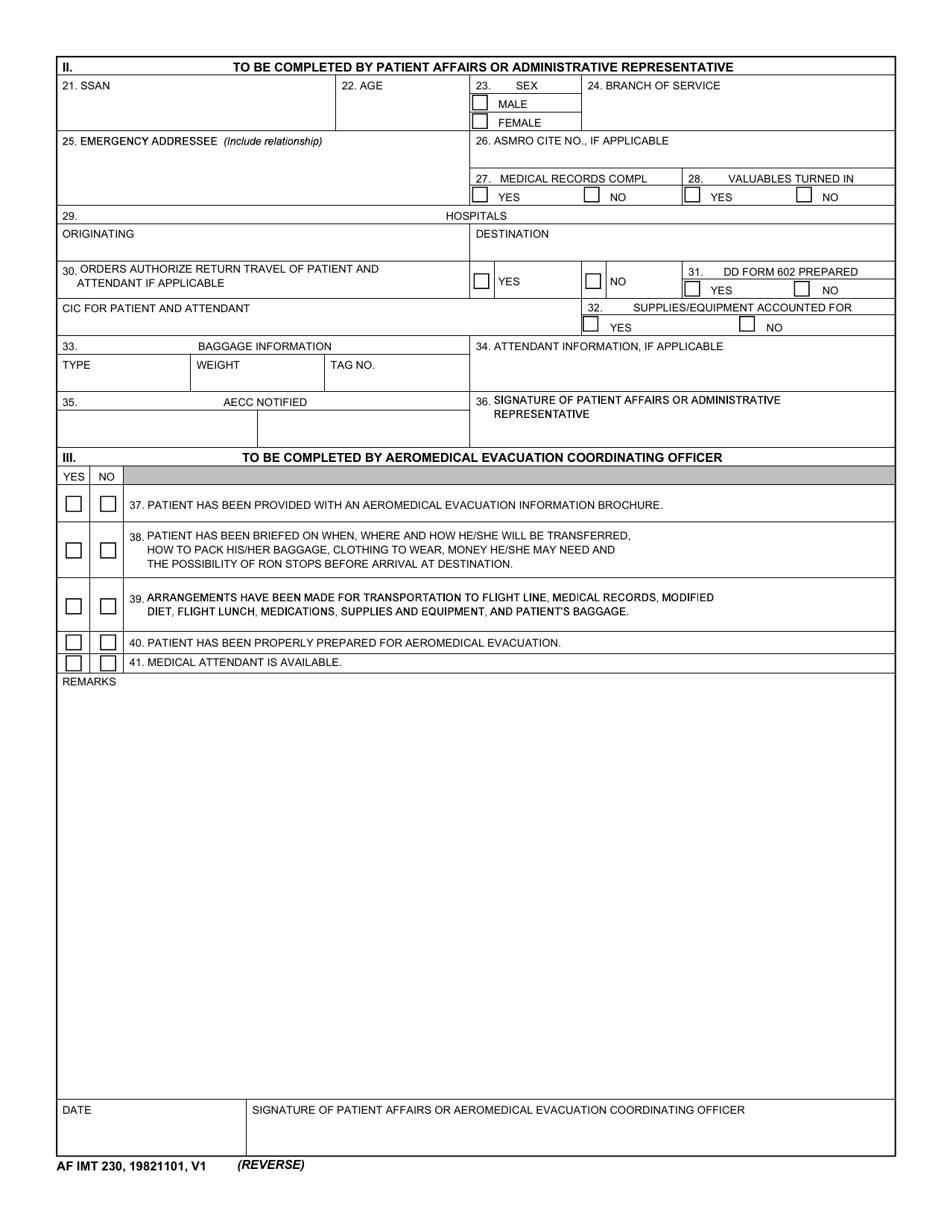 Af Imt Form 230 Fill Out Sign Online And Download Fillable Pdf Templateroller 6057