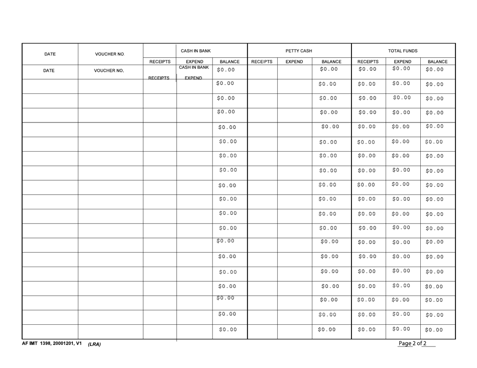 AF IMT Form 1398 Daily Status - Inmates Personal Deposit Fund, Page 2