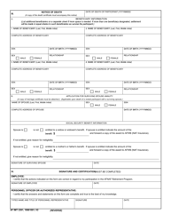 AF IMT Form 2391 Termination Information (Air Force Nonappropriated Fund Retirement Plan), Page 2