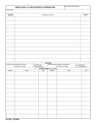 Document preview: AF Form 2407 Weekly/Daily Flying Schedule Coordination