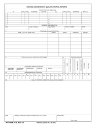 Document preview: AF Form 2419 Routing and Review of Quality Control Reports