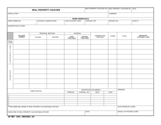 Document preview: AF IMT Form 1441 Real Property Voucher