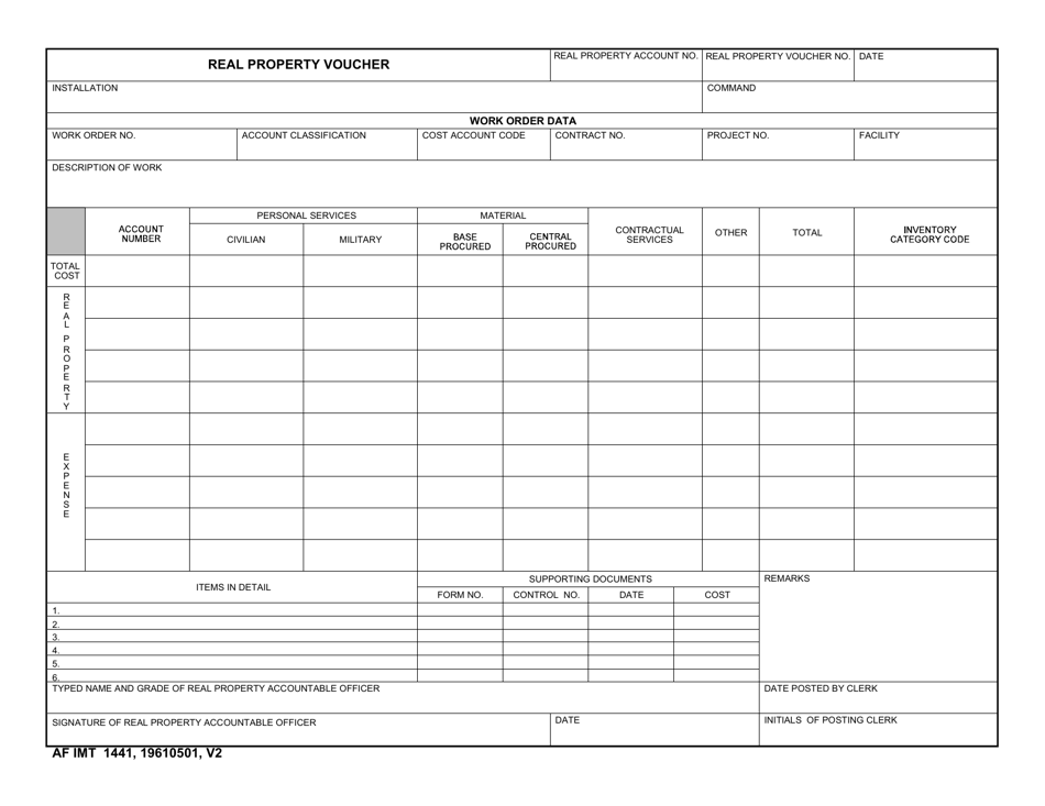 AF IMT Form 1441 - Fill Out, Sign Online and Download Fillable PDF ...