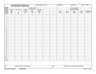 AF IMT Form 1459 Water Treatment Operatingt Log for Steam and Hot Water Boilers, Page 2