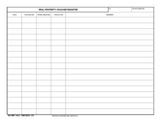 Document preview: AF IMT Form 1437 Real Property Voucher Register