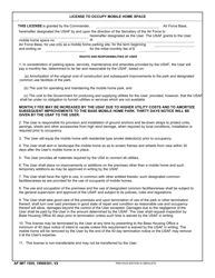AF IMT Form 1505 License to Occupy Mobile Home Space