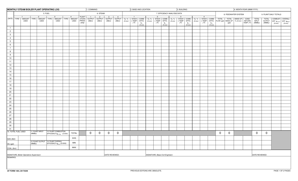 AF Form 1464 - Fill Out, Sign Online and Download Fillable PDF ...