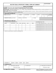 Document preview: AF Form 1587 Military Equal Opportunity Formal Complaint Summary