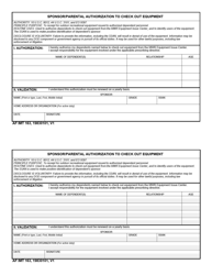 Document preview: AF IMT Form 163 Sponsor/Parental Authorization to Check out Equipment