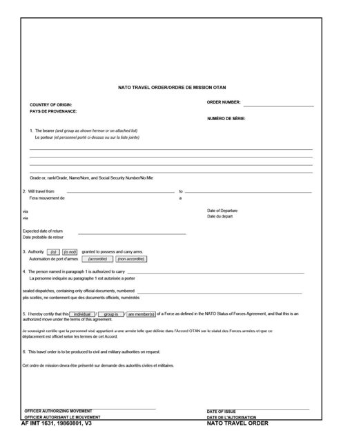 AF IMT Form 1631  Printable Pdf