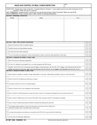 Document preview: AF IMT Form 1665 Issue and Control of Meal Cards Inspection