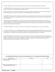 AF IMT Form 3505 Conditions of Occupancy for Military Family Housing, Page 2
