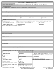 Document preview: AF Form 1024 Confined Spaces Entry Permit