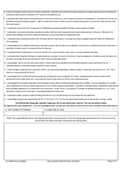 AF Form 4433 US Air Force Unclassified Wireless Mobile Device User Agreement, Page 3