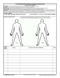 Document preview: AF Form 4428 Tattoo/Brand/Body Marking Screening/Verification