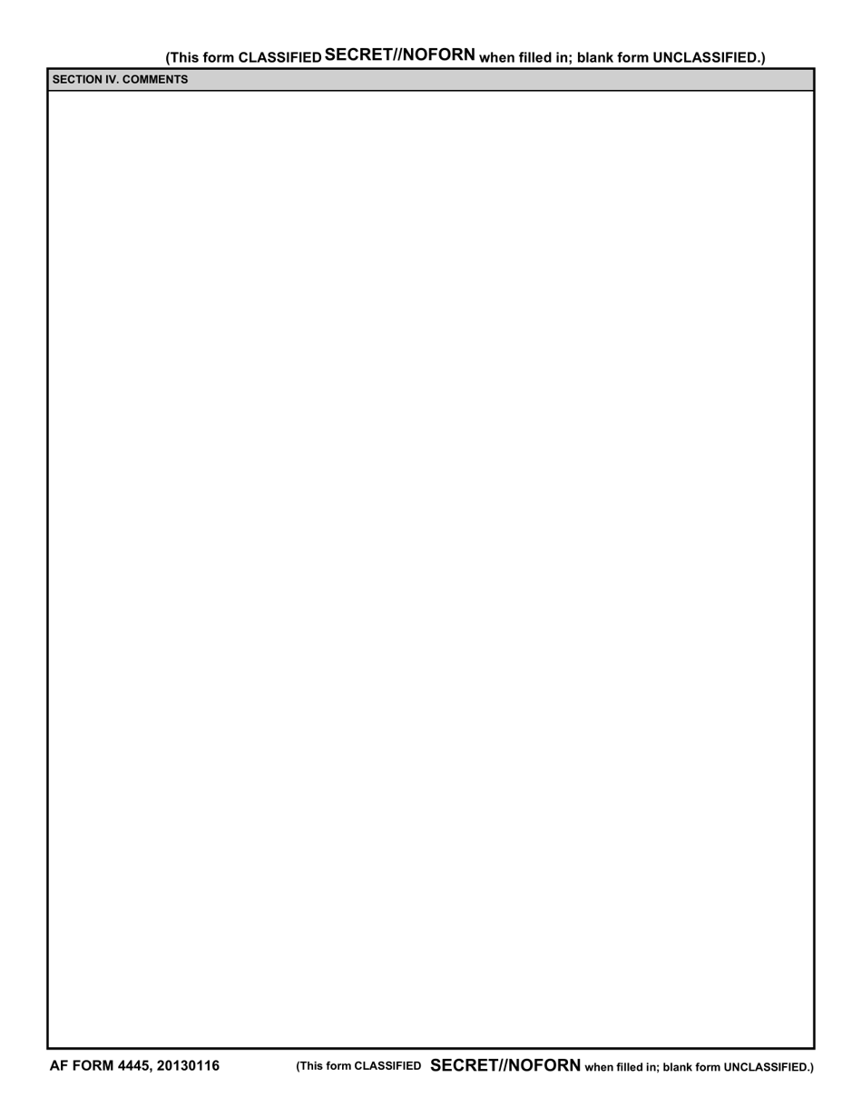 AF Form 4445 Request for Technical Surveillance Countermeasures (Tscm), Page 3