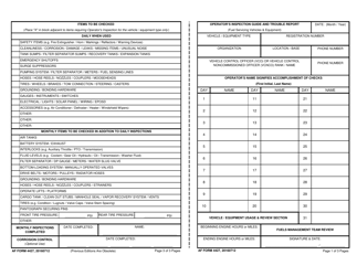 AF Form 4427 Operator&#039;s Inspection Guide and Trouble Report (Fuels Support Equipment)