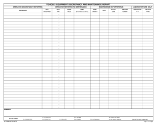 AF Form 4427 Operator&#039;s Inspection Guide and Trouble Report (Fuels Support Equipment), Page 2