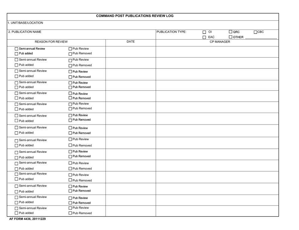 AF Form 4436 - Fill Out, Sign Online and Download Fillable PDF ...