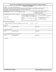 Document preview: AF Form 348-R Line of Duty Determination for Restricted Report of Sexual Assault