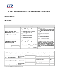 AF Form 3417 Air Force Child and Youth Diabetes Care Plan for Blood Glucose Testing
