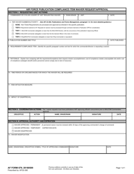 Document preview: AF Form 679 Air Force Publication Compliance Item Waiver Request/Approval