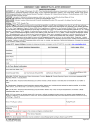 AF Form 4455 Emergency Family Member Travel (Efmt) Worksheet
