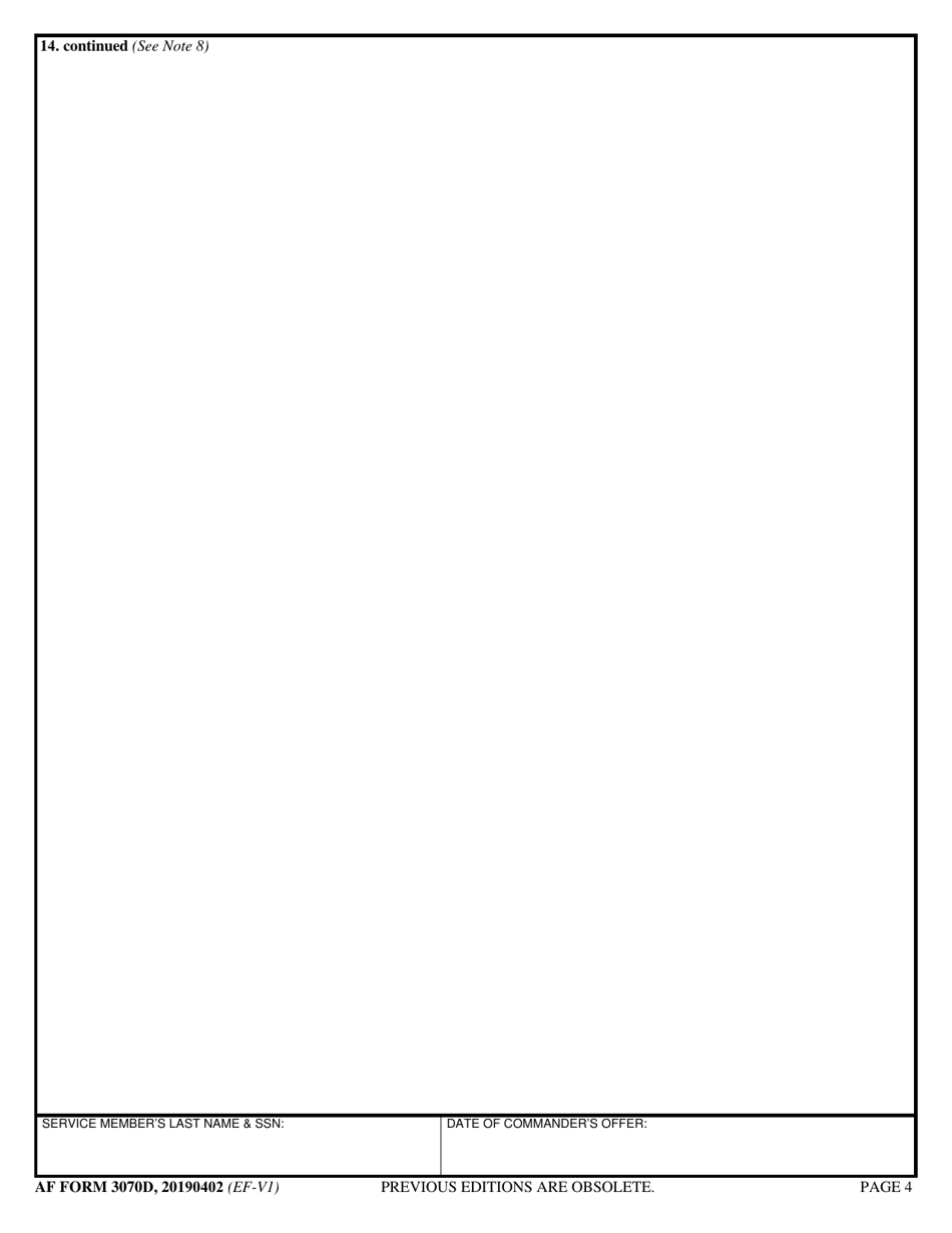 AF Form 3070D Record of Nonjudicial Punishment Proceedings (TSGT Thru CMSgt) - Air National Guard Only, Page 4