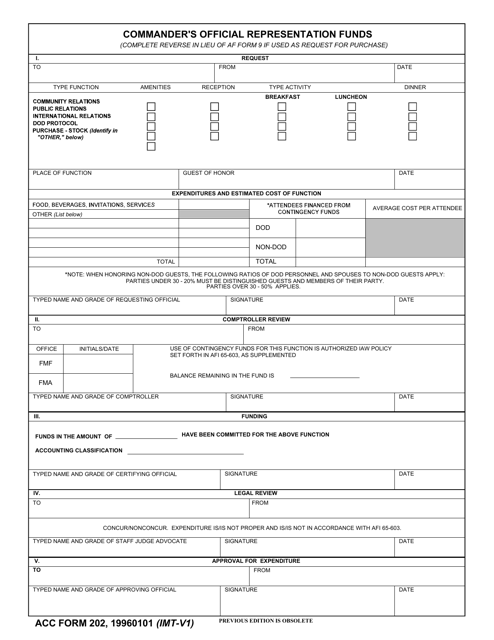 ACC Form 202  Printable Pdf