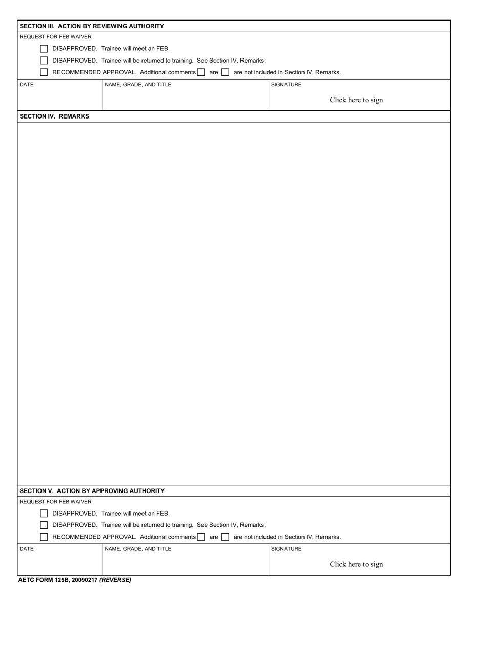 AETC Form 125B - Fill Out, Sign Online and Download Fillable PDF ...