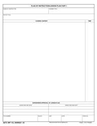 AETC Form 133 Part I Plan of Instruction/Lesson Plan