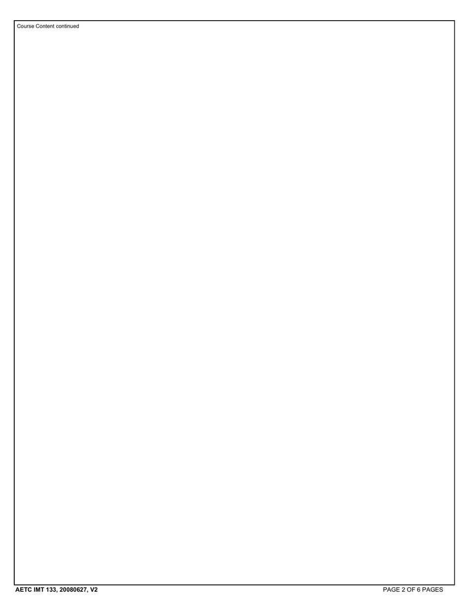 AETC Form 133 Part I Plan of Instruction / Lesson Plan, Page 2