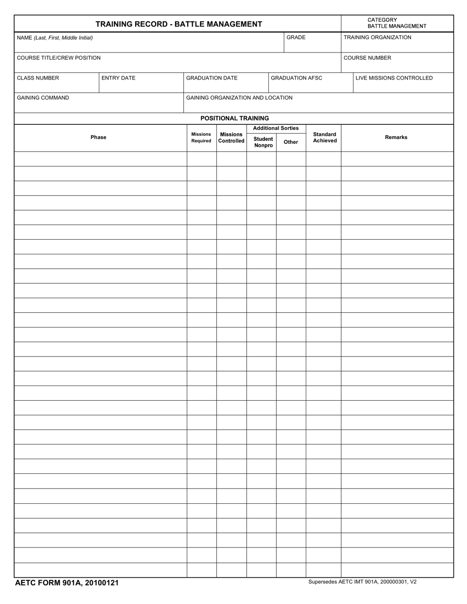 AETC Form 901A Download Fillable PDF or Fill Online Training Record ...