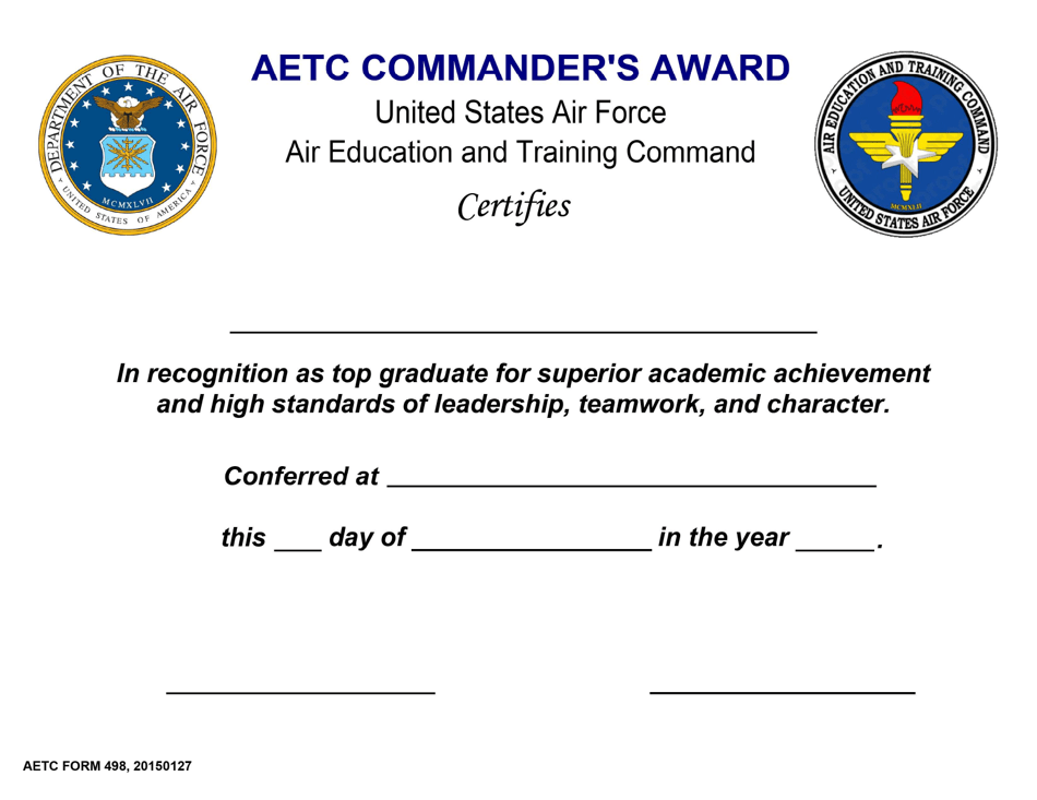 AETC Form 498 Aetc Commanders Award, Page 1