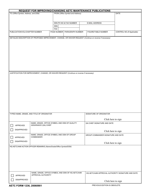 AETC Form 1236 Download Fillable PDF or Fill Online Request for ...